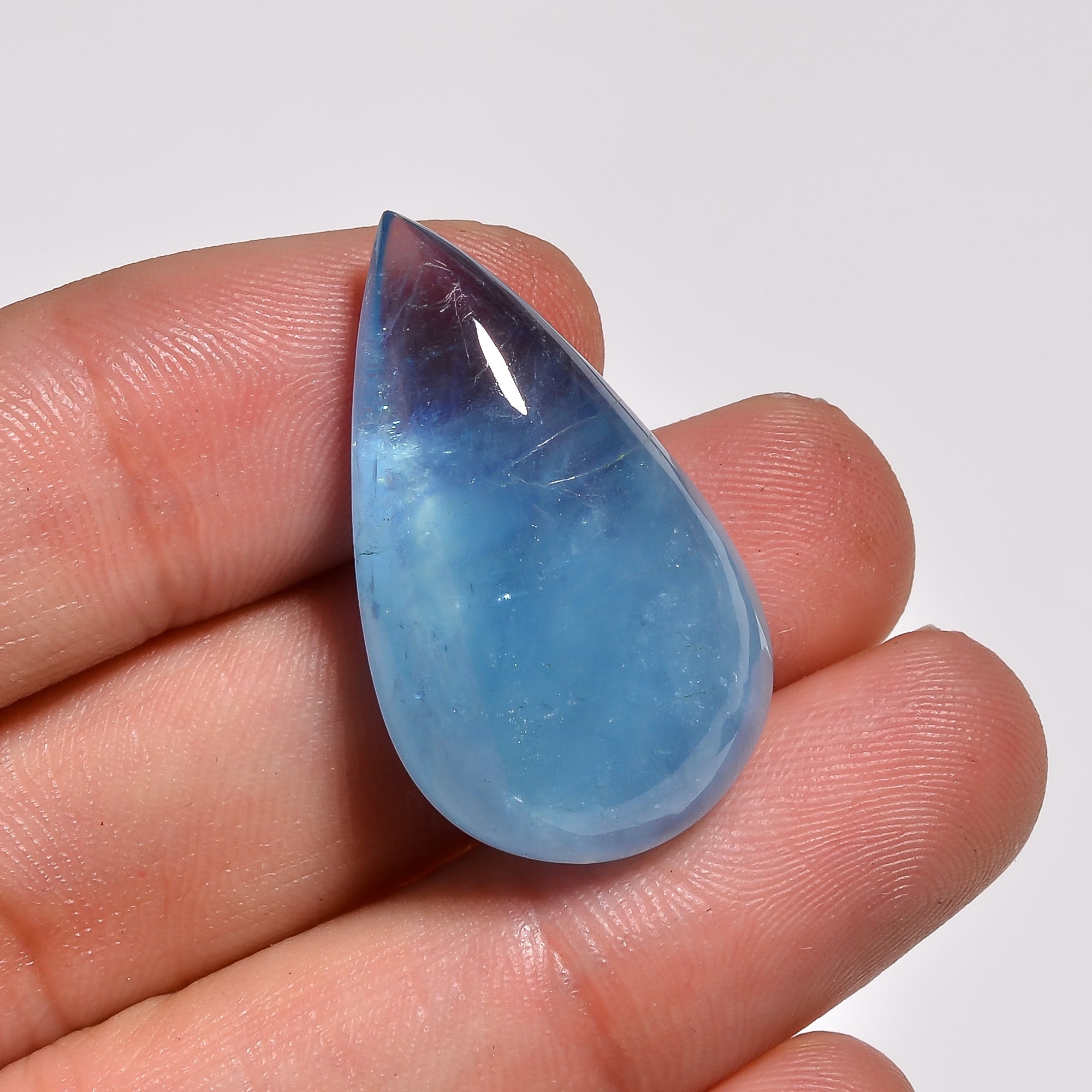 natural aquamarine pear shape cabochon loose gemstone